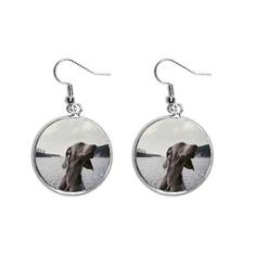 Imagem de Brinco de prata com pingente de orelha de animal de estimação cinza para mulheres