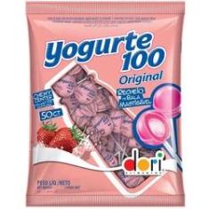 Imagem de Pirulito Recheio Mastigável Yogurte 100 c/50un - Dori