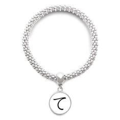 Imagem de DIYthinker Pulseira de prata com pingente redondo de personagem Hiragana japonês