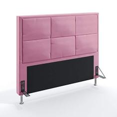 Imagem de Cabeceira Estofada Maia 140 Para Cama de Casal Sued Rosê Aradecor