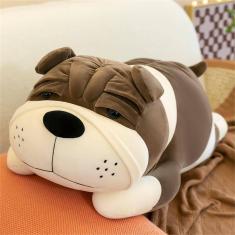 Imagem de Almofada de pelúcia para cães Rniuc Big Bulldog Stuffed Animal 45 cm marrom