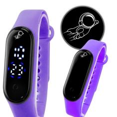Imagem de Relógio Digital Infantil + Bracelete Roxo Pulseira Ajustável - Orizom Kids