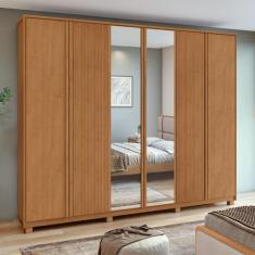 Imagem de Guarda-Roupa Ollie 6 Portas 6 Gavetas 6 Prateleiras Com Espelho E Com