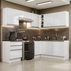 Imagem de Cozinha Completa 409001 Armário E Balcão Branco Brilho