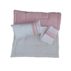 Imagem de Conjunto de berço co-leito Pink Star Moon e White Do 90x55cm