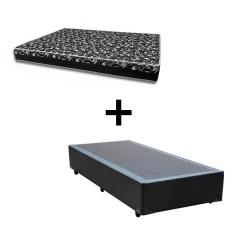 Imagem de Cama Box Solteiro 88 Tecido Sintético Preto com Colchão Belize Bello Box - D33 Preto 57x88x188