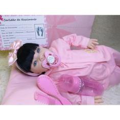Imagem de Boneca Tipo Reborn Bebê Realista+ Kit Com 15 Acessórios  - Cegonha Reb