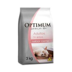 Imagem de Ração Optimum Para Gatos Adultos 1+ Anos Sabor Carne 3Kg