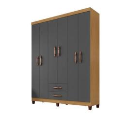 Imagem de Guarda Roupa De Casal 6 Portas E 2 Gavetas Sem Espelho Manchester - Ca