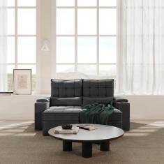 Imagem de Sofá Retrátil Reclinável com Porta Copos e Usb 3 Lugares 180cm Embaúba