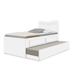 Imagem de Bicama Solteiro Juvenil 2 Gavetas Cherry I05 Branco - Mpozenato