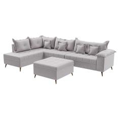 Imagem de sofá de canto cancun linho cinza