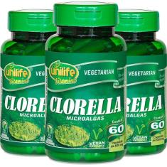 Imagem de Kit 3 Clorella 500MG Unilife 60 Cápsulas