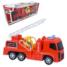 Imagem de Brinquedo Carrinho Caminhão De Bombeiro Roda Livre Infantil