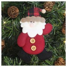 Imagem de Kit 8 Enfeites Árvore De Natal Pendente Papai Noel 14,5cm