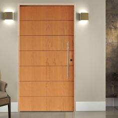 Imagem de Porta Belíssima 2 Padrão Batente Misto 14 Fechadura Rolete Puxador Tubo 92 X 210 Esquerdo Natural