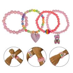 Imagem de Kit 4 Pulseiras Infantil Pingente Miçanga Colorida Menina