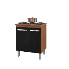 Imagem de Balcão Para Cooktop Jade 2 Portas Cor Savana Preto Moblis