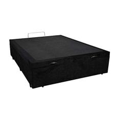 Imagem de Cama Box Baú Viúva sp Móveis Suede Preto - 39x128x188