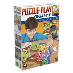 Imagem de Brinquedo Quebra-Cabeça Puzzle Play Gigante Mapa Do Brasil 45 Peças Gr