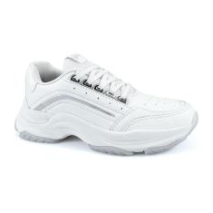 Imagem de Tenis Feminino Chunky Godiva Branco Prata Reforcado Dia A Dia-Feminino