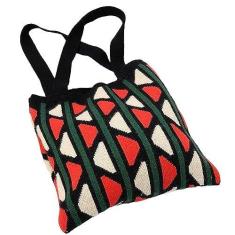 Imagem de Bolsa de crochê estética para mulheres, bolsa de crochê, bolsa de malha, 40 cm x 36 cm (15,7 polegadas x 14 polegadas), Várias cores