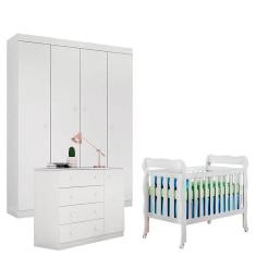 Imagem de Quarto de Bebê Helena com Berço Lila Branco Brilho - Phoenix