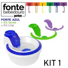 Imagem de Fonte Bebedouro Petlon Colors 3 Cores Caes E Gatos - Kit 01