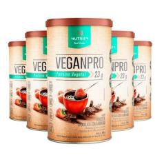 Imagem de Kit 5 Veganpro Proteína Vegetal Chocolate Com Morango Nutrify 450G