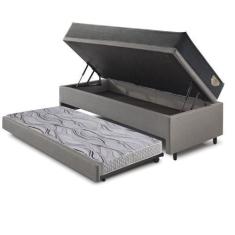 Imagem de Bicama Box Baú 88x188x42 Revestimento Sintético Cinza com Colchão Adap