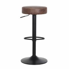 Imagem de Banqueta Alta Estofada Giratória Luxo Viena Marrom Vintage