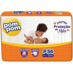 Imagem de Fralda Pom Pom Protek Proteção de Mãe Mega Tamanho P 54 Unidades Peso Indicado 3 - 6kg
