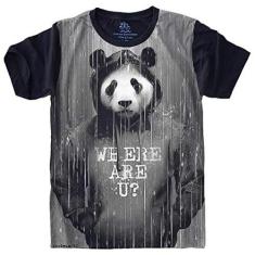 Camiseta Raglan Infantil Luluca Panda Menina