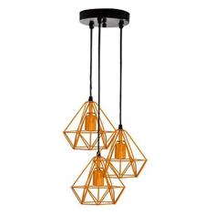 Imagem de Lustre Pendente Triplo Aramado Mini Diamante Pirâmide ()