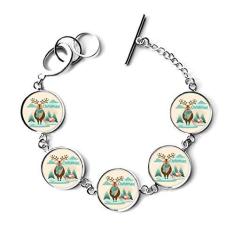 Imagem de DIYthinker Pulseira com ilustração de rena e árvore de Natal