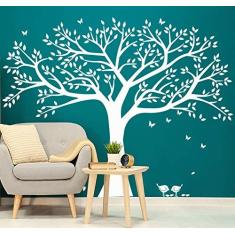 Imagem de Adesivo de parede de árvore fotográfica da família gigante adesivo de parede arte mural de vinil para decoração de sala de casa, 