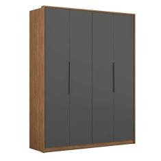 Imagem de Guarda Roupa Casal Attore 4 Portas 3 Gavetas Amendola Grafito Demartêz