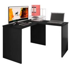 Imagem de Mesa Para Computador Escrivaninha Gávea Em L Preto - Pr Móveis