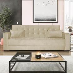 Imagem de Sofá Cama 3 Lugares Jobim Linho Bege - Amarena Móveis
