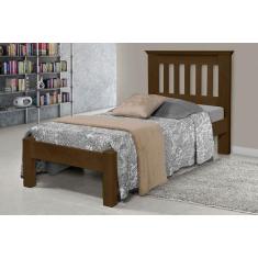 Imagem de Cama De Solteiro Texas De Madeira Maciça Tauari - Cor Castanho - Santa