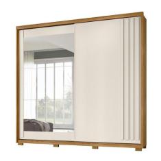 Imagem de Guarda Roupa 2 Portas Deslizantes Com Espelho Dhara Freijó Off White 9
