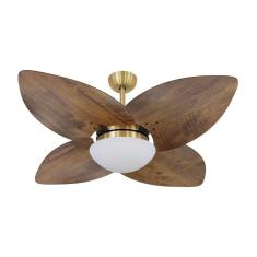 Imagem de Ventilador De Teto Dormamu Dourado 4 Pás Rádica Imbuia 127v