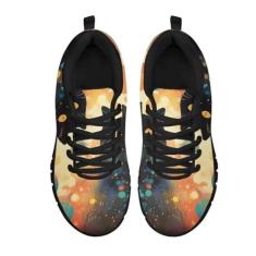 Imagem de GOSTONG Tênis de corrida feminino, de malha respirável, sola de borracha, antiderrapante, cadarço para uso ao ar livre, preto, 34-46, Animais grandes, 41