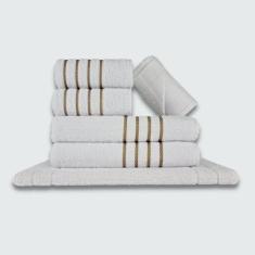 Imagem de Jogo de Toalha 6 peças Coleção Montreal 100% Algodão Branco - Toalhas 