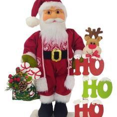 Imagem de Boneco Natalino Papai Noel Ho Ho Ho Saco Com Presentes 55cm