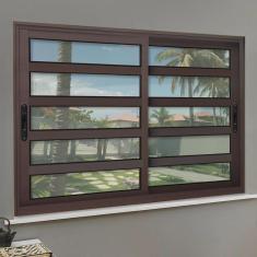 Imagem de Janela Elite com Travessas 2 Folhas Moveis 120 X 150 Vidro Liso
