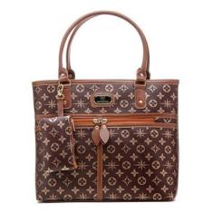 Imagem de Bolsa Grande Tote de Ombro Estampa Alça Fixa de Ombro Bolso Interno Com Porta Cartao Documento-Feminino