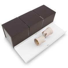 Imagem de Kit Arandela 2 Focos Fachos 30Cm Externa Marrom - 3 Unidades