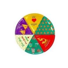 Imagem de Prato Pizza -kit Com 06 Pratos Formato Pizza Melamina Rígida