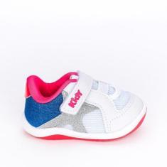 Imagem de Tênis Baby Colors Feminino Kidy Branco Pink Glitter